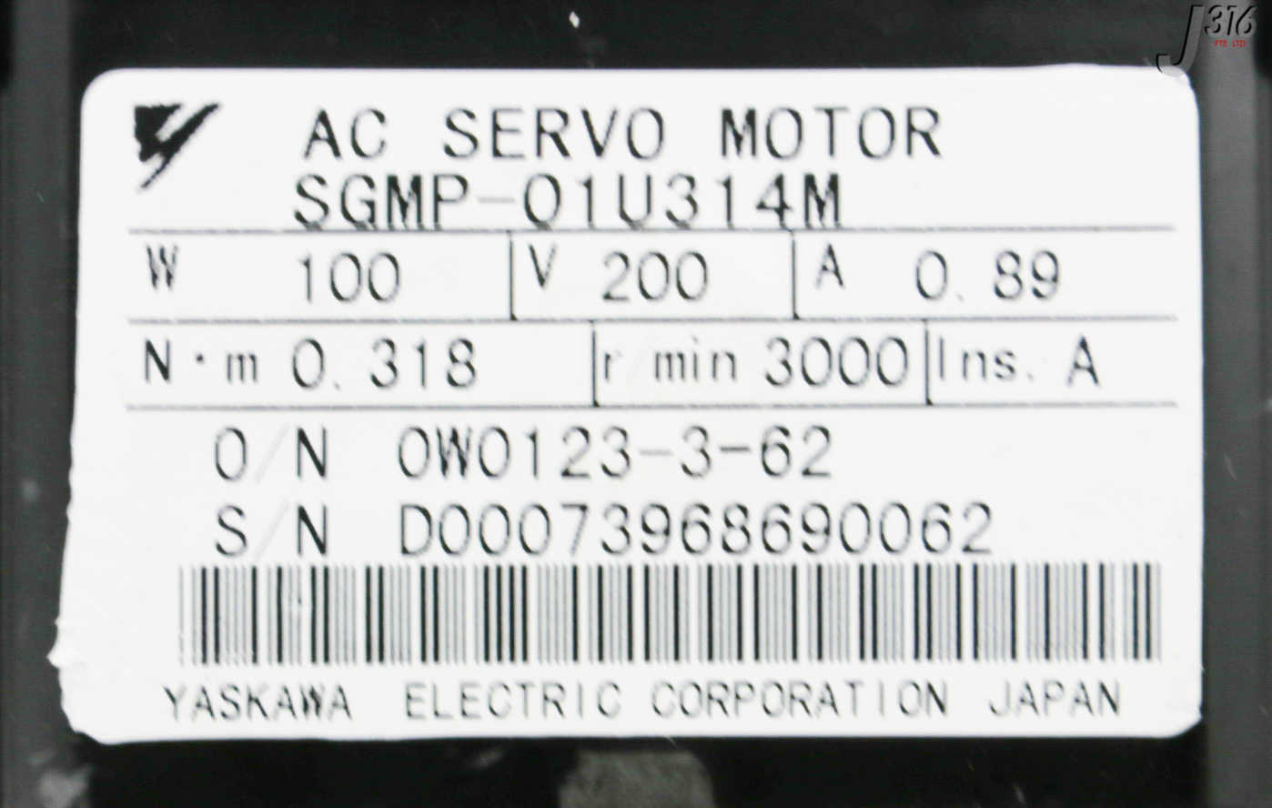 33107 YASKAWA ELECTRIC AC SERVO MOTOR W/ GEARMOTOR SG25SA-P01U3